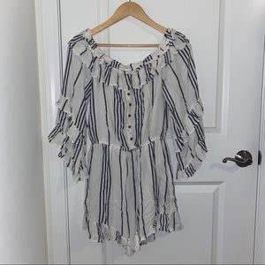 flowy striped romper